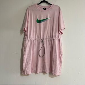Nike Sportswear Icon Clash Tunic T-Shirt Dress in Pink Plus Size 2x